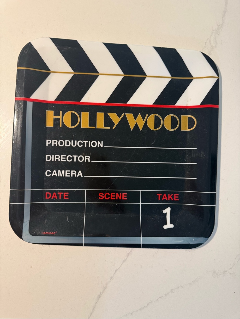 Amscan Hollywood Movie Clapperboard Serving Platter 12x12